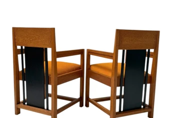 Two Art Deco Modernist High Back Armchairs by Cor Alons, 1927